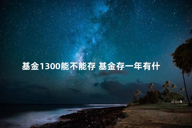 基金1300能不能存 基金存一年有什么影响